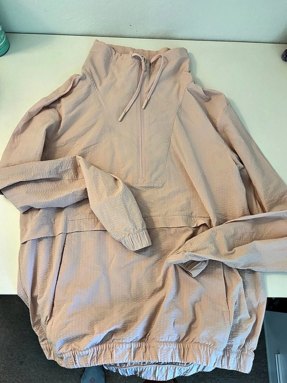 Lululemon Scuba Cropped Funnel-Neck Half Zip *Waffle Light pink